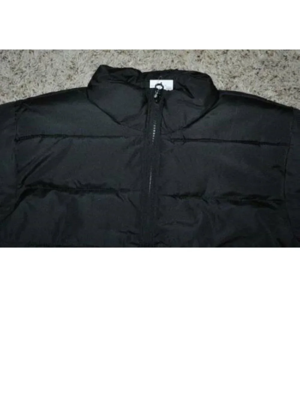 Girls Puffer Jacket 7/8 Black Water Resistant Zip Winter The Childrens Place